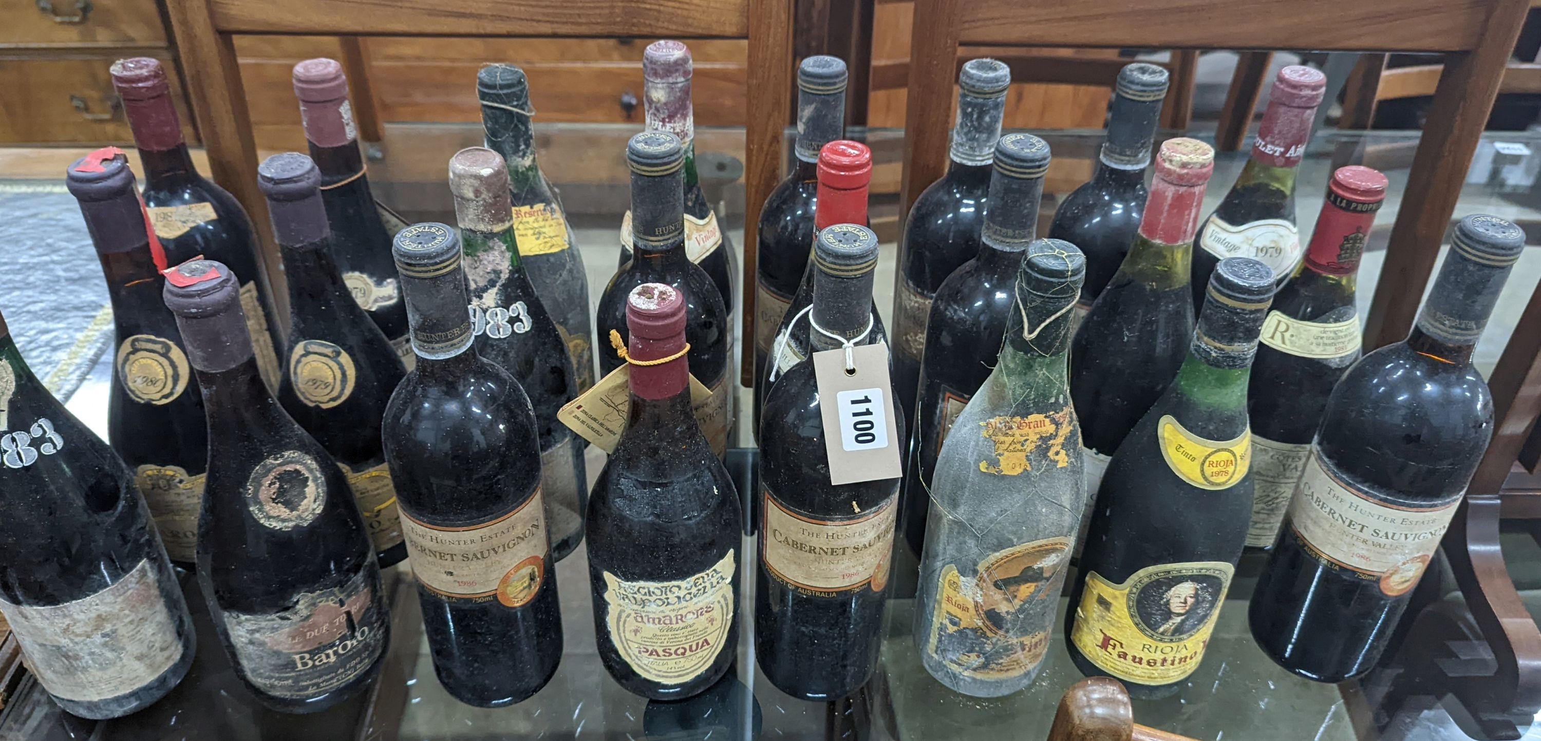 Twenty four bottles of assorted red wine